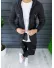 Cardigan barbati gri inchis cu gluga slim fit ZR T3615 81-2